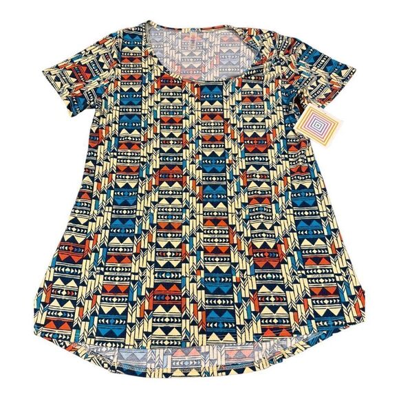 Lularoe Classic T Women’s XS Geometric Popover Short Sleeve Top - Picture 1 of 8